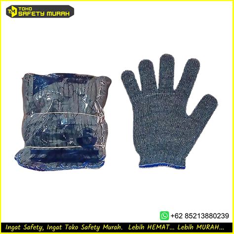 Sarung Tangan Kerja Abu Abu Polos Rajut Benang Safety Gloves B Kain