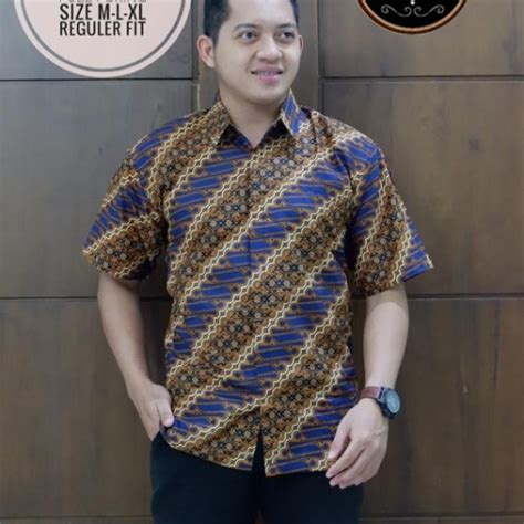 Jual Parang Biru Kemeja Batik Pria Lengan Pendek By Sm Batik M Kota