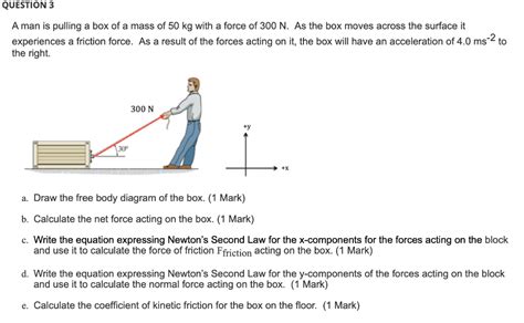 Solved A Man Is Pulling A Box Of A Mass Of Kg With A Chegg