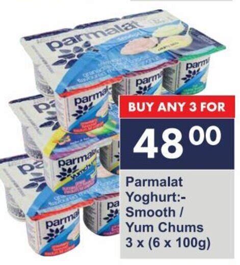 Parmalat Yoghurt Smooth Yum Chums 3 X 6 X 100g Offer At President