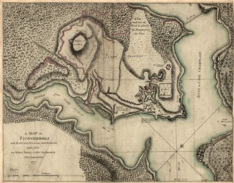 Map Of The Battle Of Ticonderoga 1777 Fort Ticonderoga Ticonderoga