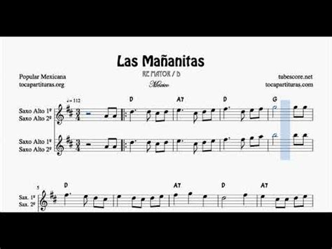 Las Ma Anitas Duo Sheet Music D Major Alto Saxophone Youtube