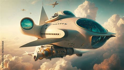 Futuristic Plane Design - The Future Of Air Travel Stock Illustration | Adobe Stock