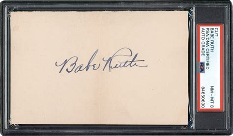 Stunning Oversize Babe Ruth Autograph (PSA NM-MT 8)