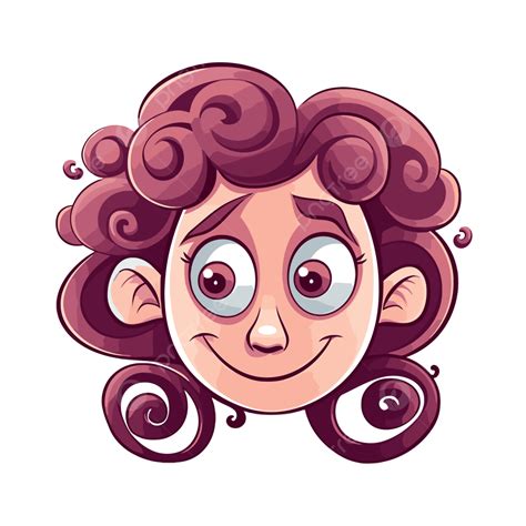 Curl Clipart Kartun Kepala Untuk Seorang Gadis Kecil Dengan Rambut