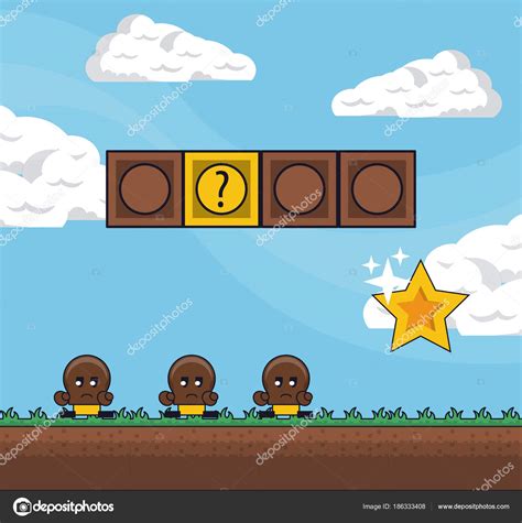 pixelated game scenery stock vector  cjemastock