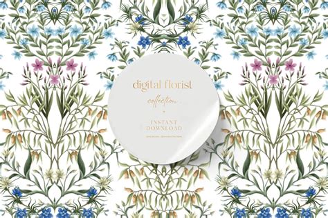 Floral Pattern, Floral Digital Paper Graphic by Digital Florist · Creative Fabrica