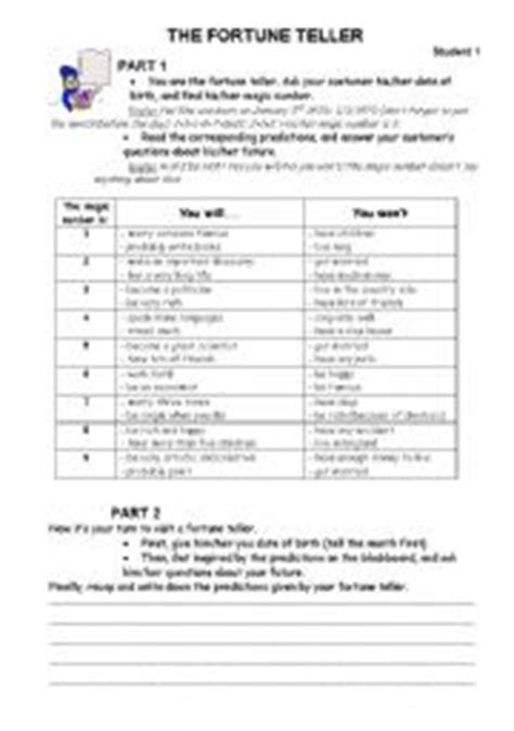 The Fortune Teller ESL Worksheet By Clairette0205