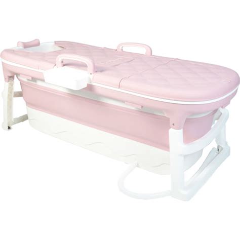 Tina Plegable BaÑera Con Tapa Adulto Spa Agua BaÑo Rosa Papelería Lumen