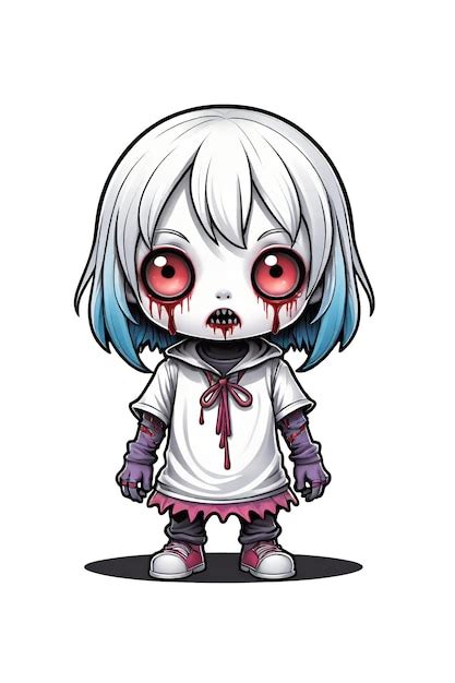 Ilustraci N De Un Lindo Personaje De Dibujos Animados Chica Zombi Sobre