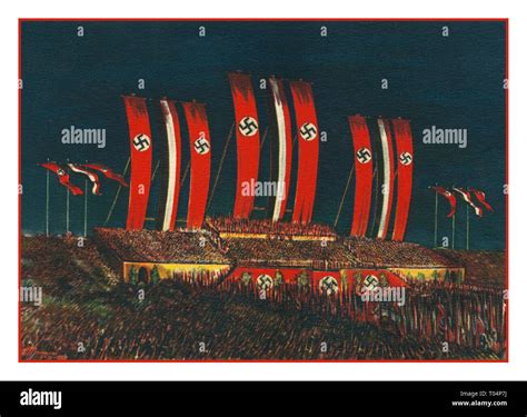 NUREMBERG 1930's illustration Nazi Germany Nuremberg Rallies Symbolism in artworks. The ...