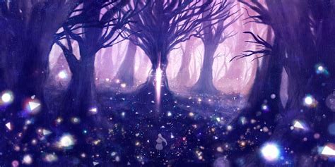 Bou Nin Forest Original Tree White Hair Wallpaper X