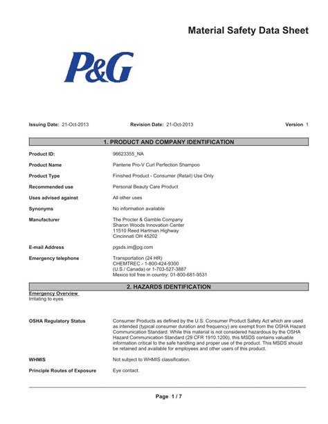 PDF Material Safety Data Sheet Material Safety Data Sheet Issuing