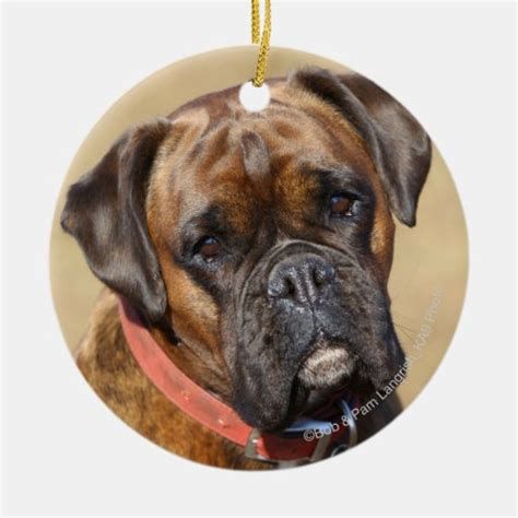 Brindle Boxer Dog Christmas Ornaments | Zazzle