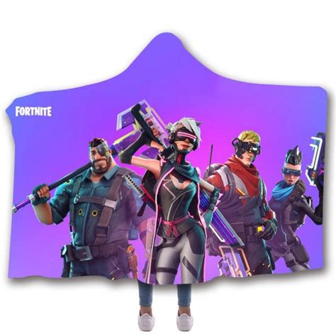 Fortnite Hooded Blankets Fortnite Cyberpunk Heroes Fleece Hooded Blanket Anime Hoodie Shop