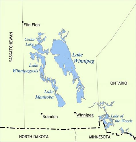 El Lago Winnipeg Mapa Mapa De Lago Winnipeg Manitoba Canadá