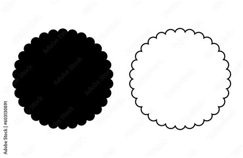 Scalloped bunting circle banner. Clipart image isolated on white ...