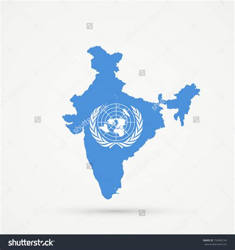 India Map United Nations Flag Colors Stock Illustration 792445144 ...