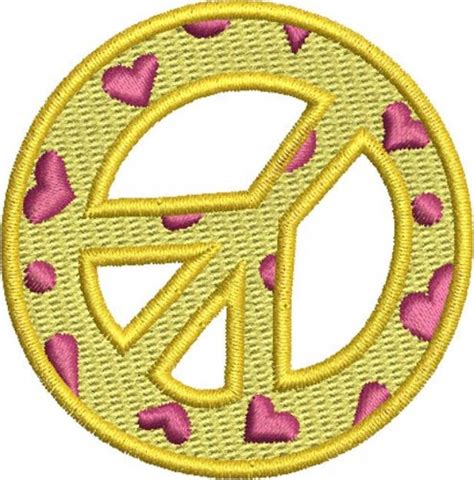 Love Peace Symbol Machine Embroidery Design | Embroidery Library at GrandSlamDesigns.com