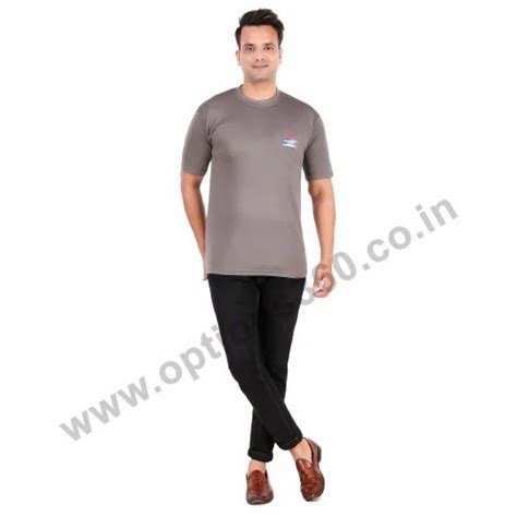 Unisex Grey Round Neck Dri Fit Tshirt Solid At Rs 55 Piece In New