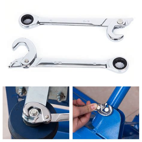 Pcs Adjustable Double End Ratchet Handle Wrench Spanner Repair Tool