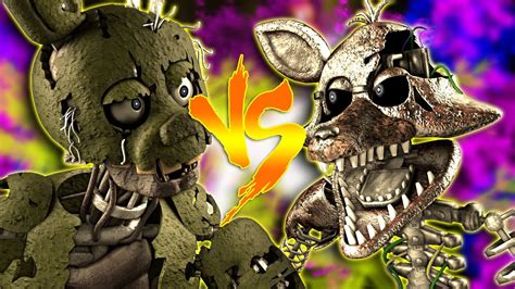 Sfm Fnaf Springtrap Vs Ignited Foxy Youtube