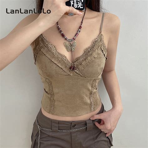 LanLanLoLo Women S 2023 Solid Color Vneck Vintage Lace Ruffle Sexy