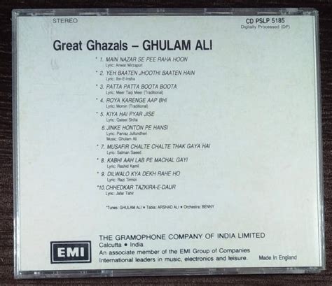 ghulam ali great ghazals  ghulam ali pre owned emi imported