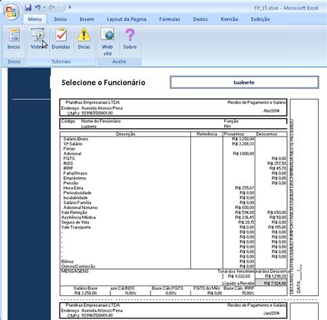 Modelo De Folha De Pagamento Salario Financial Report