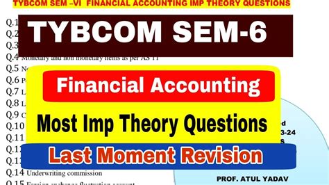 Tybcom Sem Fa Most Imp Theory Questions Last Moment Revision