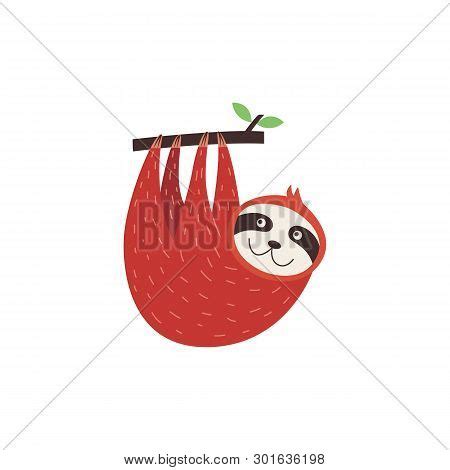 Cute Sloth Hanging Vector & Photo (Free Trial) | Bigstock