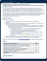 Sci Wk Sci Week Assignment Page Worksheet Nutrition