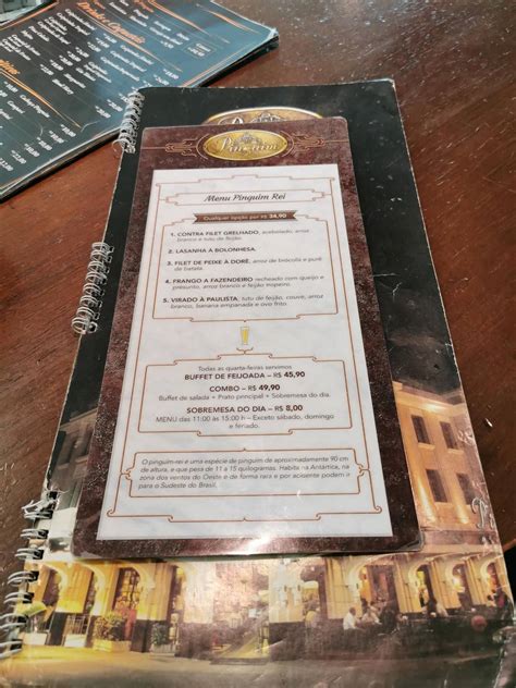 Menu em Choperia Pinguim Brasília pub Bar Guará K3 e K4 SAI SO