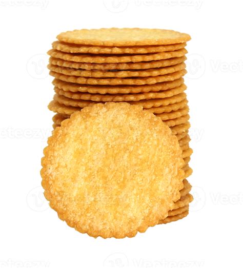 Stack Round Cracker Isolated On Transparent Background Png File