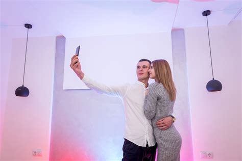 Premium Photo Couple In Love Making Selfie On Celebration Of St Valentines Day