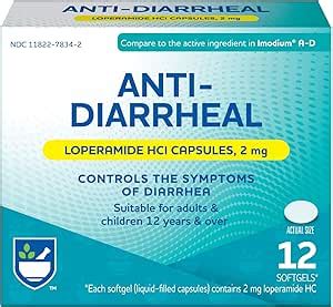 Amazon Rite Aid Anti Diarrheal Loperamide Softgels 2mg 12 Ct