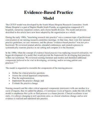 Evidence Based Practice 64 Example Format How To Know Pdf