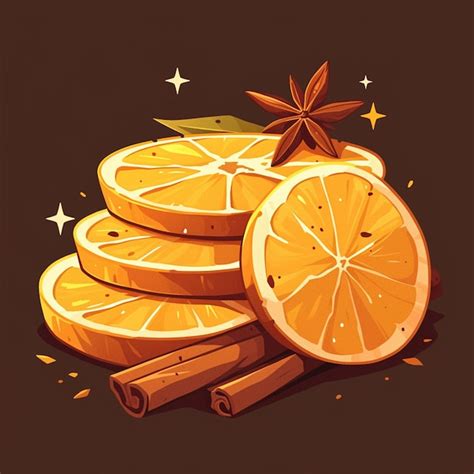 Premium Vector Peeled Orange Segments With Cinnamon Dust