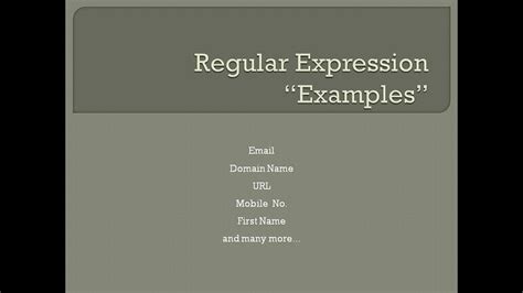 10 Regular Expression Examples With Explanation Youtube