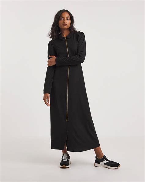 Soft Touch Jersey Zip Front Midi Dress J D Williams