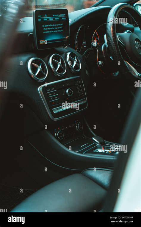 Closeup of a Mercedes Benz AMG A45 interior Stock Photo - Alamy