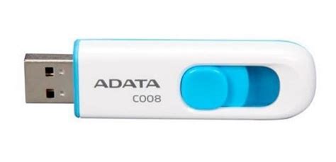 Memoria Usb 64gb 2 0 Adata C008 Blanca Azul Retractil Nueva Mercado Libre