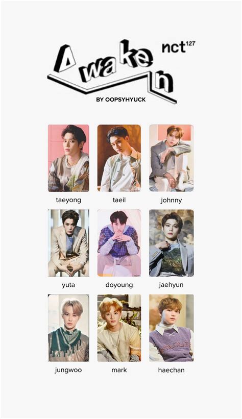 Nct Awaken Photocard Template Nct Nct Photocard