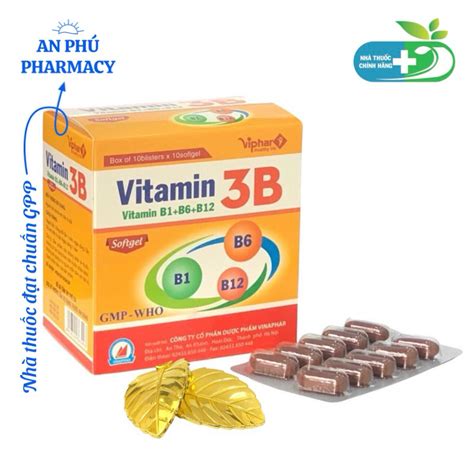 Vitamin 3b Giúp Bổ Sung Và Dự Phòng Thiếu Hụt Vitamin B1 B6 B12 Cho Cơ Thể Hộp 100 Viên Tím