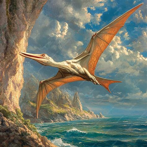 reconstruction   pteranodon flying   prehistoric ocean