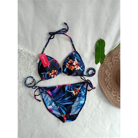 Jual Best BK 3301R XO BUNGA BIRU HIJAU BIKINI PANTAi SEGITIGA WITH