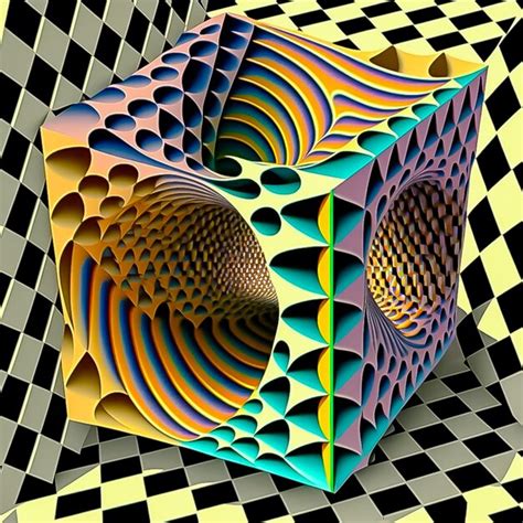 Premium AI Image | Trendy 3d background in op art style optical illusion Ai Generated