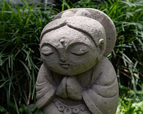 Jizo Buddha Classic 10 Inch 25 Cm Large Buddha Statue Stone Carving Home Decor Father Day