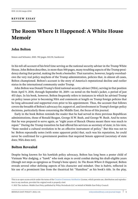 (PDF) The Room Where It Happened: A White House Memoir, by JohnBolton ...