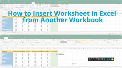 How To Insert Worksheet In Excel From Another Workbook Addictivetips